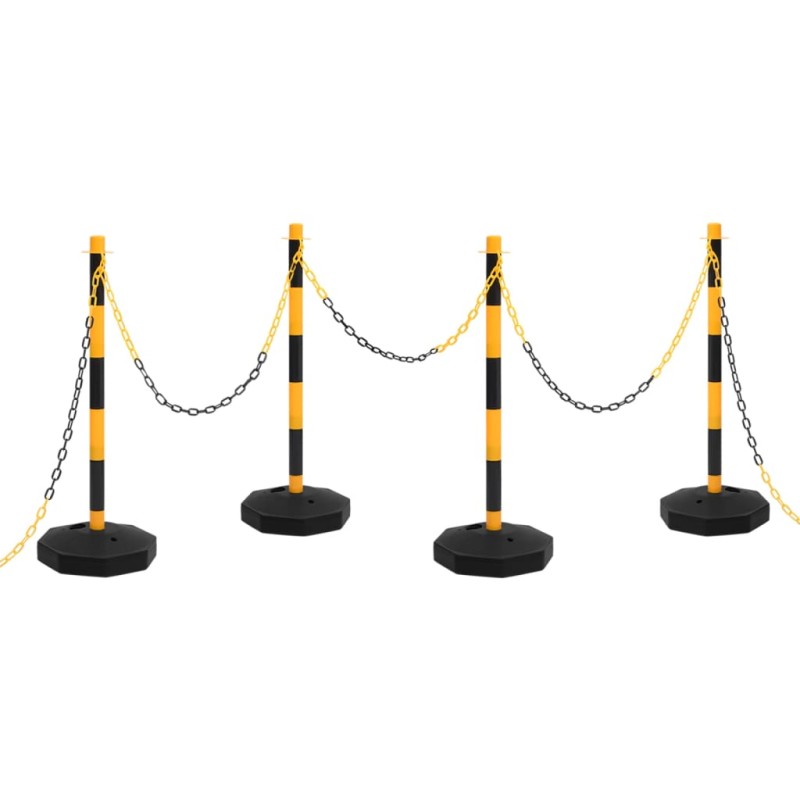 Set di Pali Stradali con Catena in Plastica di 10 m Set di Pali Stradali con Catena in Plastica di 10 m
