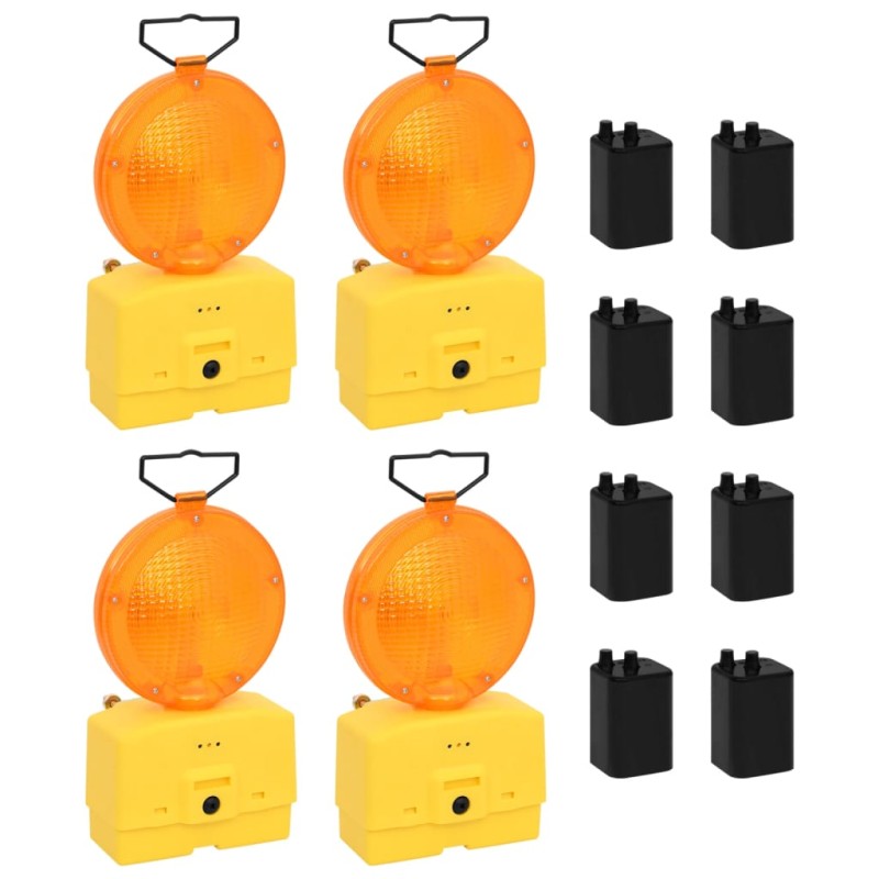 Lampeggianti da Cantiere 4pz con Batterie 18x8x37 cm Lampeggianti da Cantiere 4pz con Batterie 18x8x37 cm