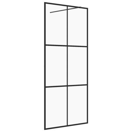 Parete per Doccia Walk-in Vetro Trasparente ESG Nera 100x195 cm