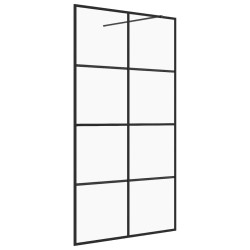 Parete Doccia Walk-in in Vetro Trasparente ESG 140x195cm Nera