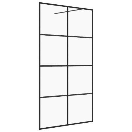 Parete Doccia Walk-in in Vetro Trasparente ESG 140x195cm Nera