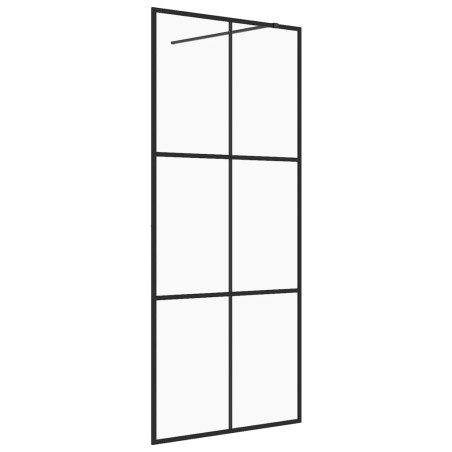 Parete Doccia Walk-in in Vetro Trasparente ESG Nera 80x195 cm