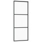 Porta Scorrevole in Vetro ESG e Alluminio 76x205 cm Nera