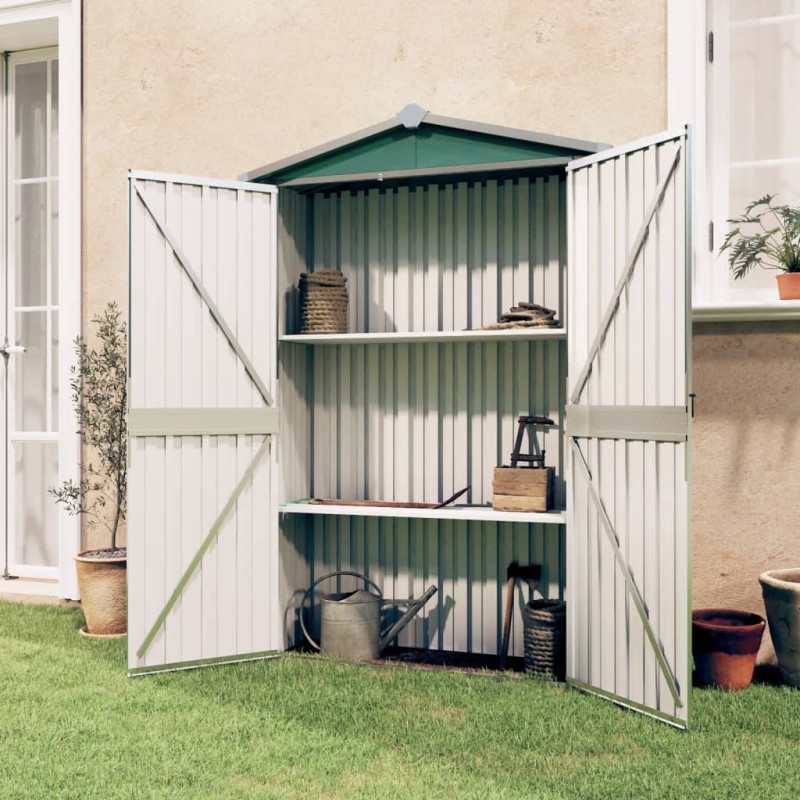 Capanno da Giardino Verde 116x45x175 cm in Acciaio Zincato Capanno da Giardino Verde 116x45x175 cm in Acciaio Zincato