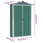 Capanno da Giardino Verde 116x45x175 cm in Acciaio Zincato Capanno da Giardino Verde 116x45x175 cm in Acciaio Zincato