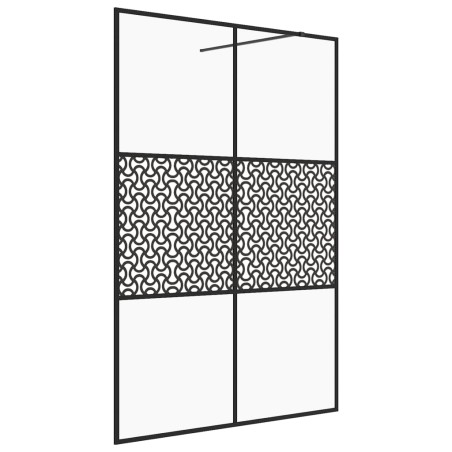 Parete per Doccia Walk-in Vetro Trasparente ESG 140x195cm Nera