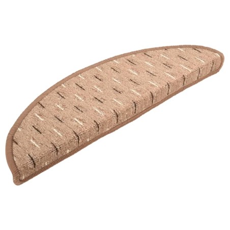 Tappetini per Scale 15 pz Marroni 56x17x3 cm