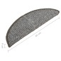 Tappetini per Scale 15 pz Grigi 65x21x4 cm Tappetini per Scale 15 pz Grigi 65x21x4 cm