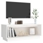 Mobile Porta TV Bianco 90x35x35 cm in Legno Massello di Pino Mobile Porta TV Bianco 90x35x35 cm in Legno Massello di Pino