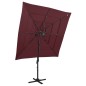 Ombrellone a 4 Livelli Palo in Alluminio Rosso Bordò 250x250 m Ombrellone a 4 Livelli Palo in Alluminio Rosso Bordò 250x250 m
