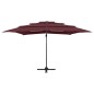 Ombrellone a 4 Livelli Palo in Alluminio Rosso Bordò 250x250 m Ombrellone a 4 Livelli Palo in Alluminio Rosso Bordò 250x250 m