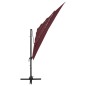 Ombrellone a 4 Livelli Palo in Alluminio Rosso Bordò 250x250 m Ombrellone a 4 Livelli Palo in Alluminio Rosso Bordò 250x250 m