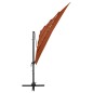 Ombrellone a 4 Livelli Palo in Alluminio Terracotta 250x250 cm