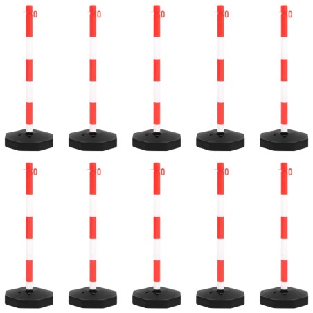 Set di Pali Stradali con Catena in Plastica di 10 m