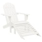 Sedia Adirondack con Ottomana e Tavolo in Abete Massello Bianco