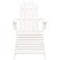 Sedia Adirondack con Ottomana e Tavolo in Abete Massello Bianco
