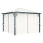 Gazebo con Tenda 300 x 300 cm Crema Alluminio Gazebo con Tenda 300 x 300 cm Crema Alluminio
