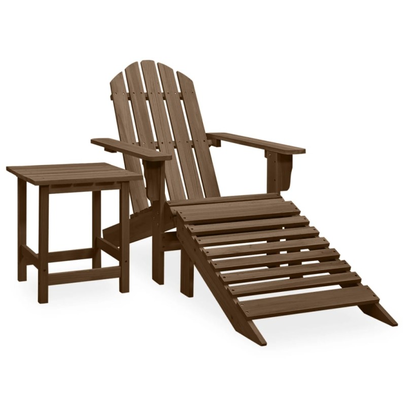 Sedia Adirondack con Ottomana e Tavolo Abete Massello Marrone Sedia Adirondack con Ottomana e Tavolo Abete Massello Marrone