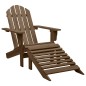 Sedia Adirondack con Ottomana e Tavolo Abete Massello Marrone Sedia Adirondack con Ottomana e Tavolo Abete Massello Marrone