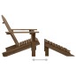 Sedia Adirondack con Ottomana e Tavolo Abete Massello Marrone Sedia Adirondack con Ottomana e Tavolo Abete Massello Marrone