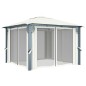 Gazebo con Tenda 300 x 300 cm Crema Alluminio Gazebo con Tenda 300 x 300 cm Crema Alluminio