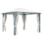 Gazebo con Tenda 300 x 300 cm Crema Alluminio Gazebo con Tenda 300 x 300 cm Crema Alluminio