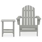 Sedia da Giardino Adirondack con Tavolino Legno Abete Grigio Sedia da Giardino Adirondack con Tavolino Legno Abete Grigio