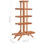 Supporto per Piante 83x25x132 cm in Legno Massello di Abete