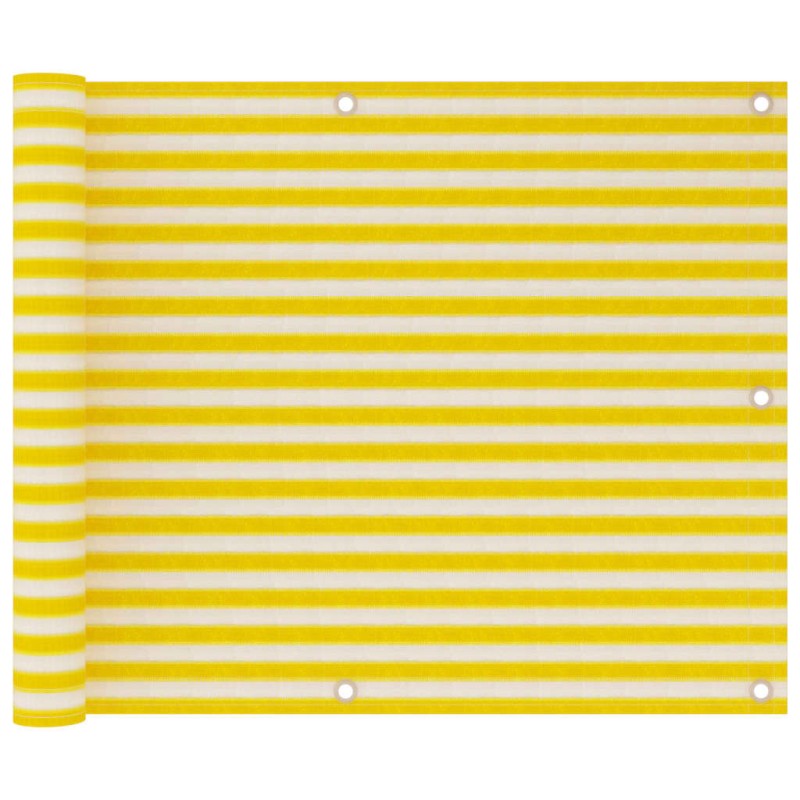 Paravento da Balcone Giallo e Bianco 75x300 cm in HDPE Paravento da Balcone Giallo e Bianco 75x300 cm in HDPE