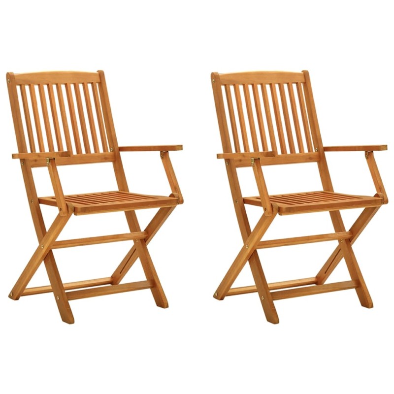 vidaXL Sedie da Giardino Pieghevoli 2pz in Legno Massello di Eucalipto vidaXL Sedie da Giardino Pieghevoli 2pz in Legno Massello di Eucalipto