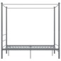 Letto a Baldacchino Grigio in Metallo 140x200 cm