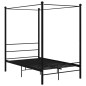Letto a Baldacchino Nero in Metallo 140x200 cm Letto a Baldacchino Nero in Metallo 140x200 cm