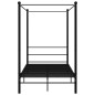 Letto a Baldacchino Nero in Metallo 140x200 cm Letto a Baldacchino Nero in Metallo 140x200 cm