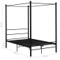 Letto a Baldacchino Nero in Metallo 140x200 cm Letto a Baldacchino Nero in Metallo 140x200 cm