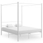 Letto a Baldacchino Bianco in Metallo 160x200 cm Letto a Baldacchino Bianco in Metallo 160x200 cm