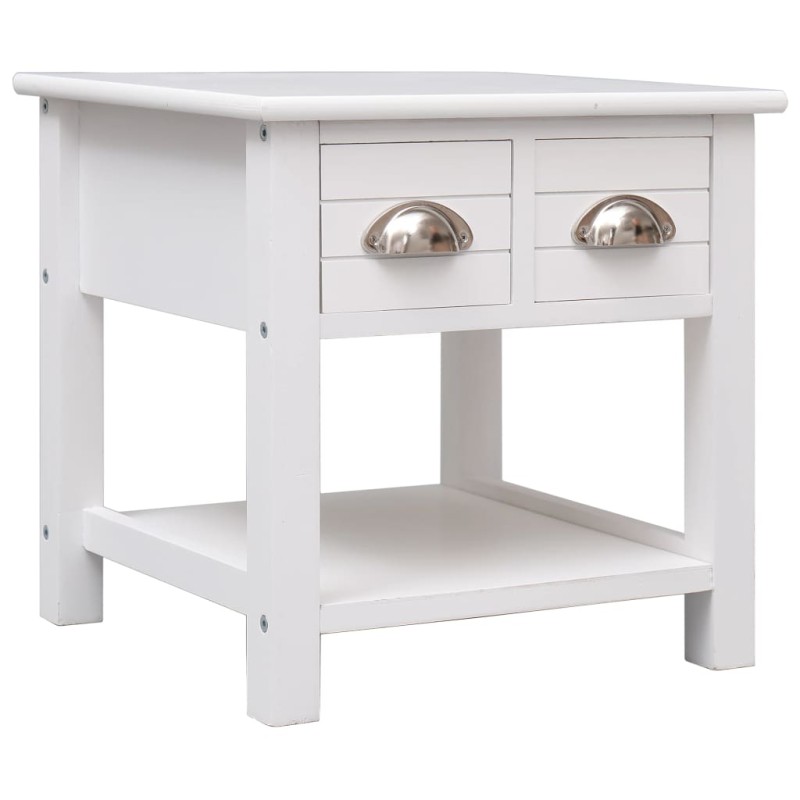 Tavolino Laterale Bianco 40x40x40 cm in Legno di Paulownia Tavolino Laterale Bianco 40x40x40 cm in Legno di Paulownia