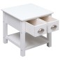 Tavolino Laterale Bianco 40x40x40 cm in Legno di Paulownia Tavolino Laterale Bianco 40x40x40 cm in Legno di Paulownia