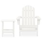 Sedia Adirondack da Giardino con Tavolo Abete Massello Bianco Sedia Adirondack da Giardino con Tavolo Abete Massello Bianco