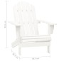 Sedia Adirondack da Giardino con Tavolo Abete Massello Bianco Sedia Adirondack da Giardino con Tavolo Abete Massello Bianco