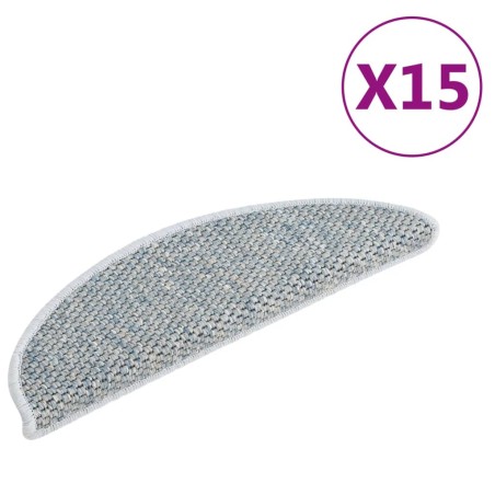 vidaXL Tappeti Autoadesivi Scale Aspetto Sisal 15 pz 65x21x4 cm Blu