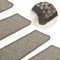 Tappetini Autoadesivi per Scale 15 pz 65x21x4 cm Grigi e Beige Tappetini Autoadesivi per Scale 15 pz 65x21x4 cm Grigi e Beige