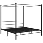 Letto a Baldacchino Nero in Metallo 200x200 cm Letto a Baldacchino Nero in Metallo 200x200 cm