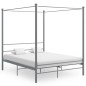 Letto a Baldacchino Grigio in Metallo 160x200 cm Letto a Baldacchino Grigio in Metallo 160x200 cm