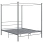 Letto a Baldacchino Grigio in Metallo 160x200 cm Letto a Baldacchino Grigio in Metallo 160x200 cm