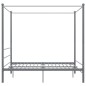 Letto a Baldacchino Grigio in Metallo 160x200 cm Letto a Baldacchino Grigio in Metallo 160x200 cm