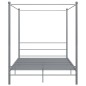 Letto a Baldacchino Grigio in Metallo 160x200 cm Letto a Baldacchino Grigio in Metallo 160x200 cm