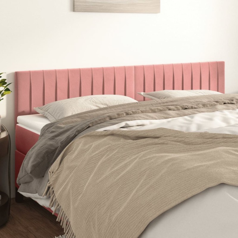 Testiera 2 pz Rosa 90x5x78/88 cm in Velluto Testiera 2 pz Rosa 90x5x78/88 cm in Velluto