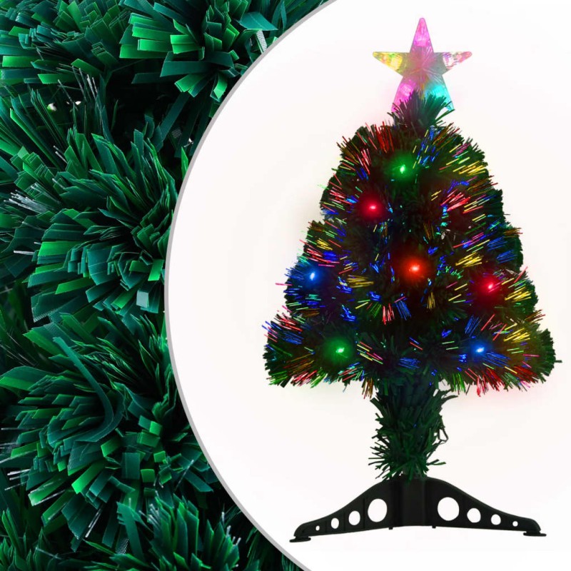 Albero Natale Artificiale con Supporto/LED 64 cm Fibra Ottica Albero Natale Artificiale con Supporto/LED 64 cm Fibra Ottica