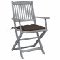 Sedie da Giardino Pieghevoli 4pz con Cuscini in Massello Acacia Sedie da Giardino Pieghevoli 4pz con Cuscini in Massello Acacia