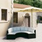 vidaXL Set Divani da Giardino 4 pz con Cuscini in Polyrattan Nero vidaXL Set Divani da Giardino 4 pz con Cuscini in Polyrattan Nero